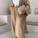 Fashion Long Slit Cardigan Casual Two-Piece Set