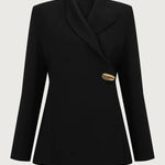 Exquisite and Fashionable Stand Lapel Neck Metal Button Long Sleeve Blazer