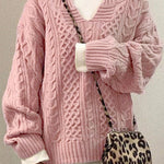 Knitted Pattern Casual Knit Sweater