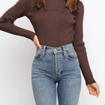 Turtleneck Bodycon Long Sleeves Knit Sweater