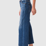 Risen Jenny High Rise Raw Hem Crop Wide Leg Jeans