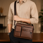 Classic Leather Messenger Bag