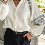 Embroidery Detail Long Sleeve Shirt
