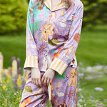 Guinea Pig and Fish Print Home Long-sleeved Two-piece Set