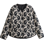 Loose Animal Print Cotton Jacket