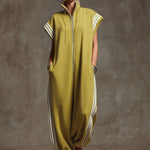 Casual Sports White Webbing Yellow-green Sleeveless Jumpsuit
