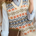 V Neck Knit Sweater Vest Plus Size Tank Top