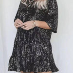 Sequined Layered Babydoll Dress