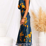 Mockneck Sleeveless Waisted Floral Midi Dress