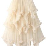 Cake skirt mid-length high waist big swing fluffy fairy gauze dress long skirt