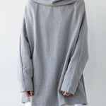 Urban Black&Gray High-Neck Long Sleeve Oversize T-Shirt