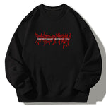 Gothic Letter Print Crew Neck Relaxed Sweatshirt