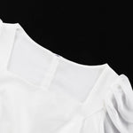 Flared Sleeves Skinny Gauze Pleated See-Through Solid Color Split-Joint Square-Neck Maxi Dresses