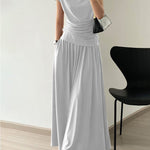 High Waisted Loose Solid Color Long Skirts Skirts Bottoms