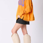 Halloween Letter Printed Top Loose Casual Sweatshirt
