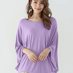 Vintage Loose Round-Neck Batwing Sleeves Shirts