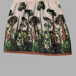 Flared Sleeves Loose Leaves Print V-Neck Maxi Dresses