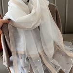 Sun-Protection Beaded See-Through Shawl&Scarf
