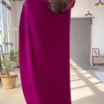 H-Line Loose Buttoned Solid Color Maxi Dresses