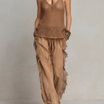 Bohemian Style Openwork Knit Loose Vest