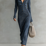 Women's Slim-fit Hooded Knitted Maxi Dress
