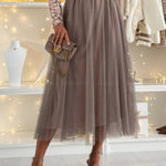 SALLY latte tulle skirt