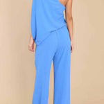 Slim drape high waist casual jumpsuit