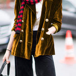 Casual Street Pocket Buttons Velvet Turn-back Collar Outerwear(4 Colors)