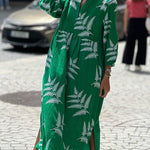 foliage pattern loose dress