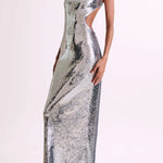 Slim Fit Square Neck Halter Backless Maxi Dress