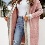 Autumn and winter casual all-match hooded long cardigan sweater jacket