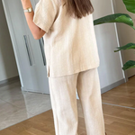 Casual V-Neck Short Sleeves & Pants Two-Piece Set