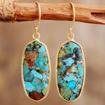 Dhungal Turquoise Drop Earrings - gold