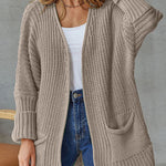 loose mid length sweater cardigan coat large size casual