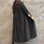 Original Solid Corduroy Lapel Dress