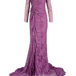 Long Sleeves Mermaid Mesh See-Through Split-Side Square-Neck Evening Dresses Maxi Dresses