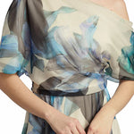 Unique Printed Bohemian Short-sleeved One-shoulder Maxi Dress