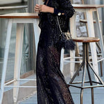 Special Treat Sequin Lapel Party Loose Blazer