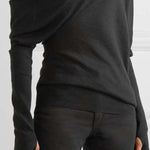 Urban Asymmetric One-Shoulder Long Sleeves T-Shirt Top