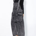 Original Cool Denim Split-Joint Square-Neck Overalls