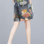 Original Floral Wide Leg Denim Shorts Bottoms