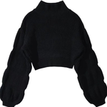 Loose Turtleneck Puff Sleeve Thick Sweater