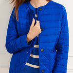 QUILTED COLLARLESS JACKET