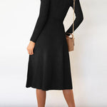 Bubble Long-sleeved Knitted Mid-length Dress