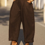 Loose Wide Leg Solid Color Split-Joint Pants Trousers