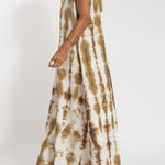 Turquoise print fluid dress