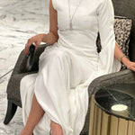 Solid Color Split-Side All-Match Flying Sleeves Maxi Dresses