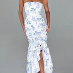 Sexy Off-shoulder Slim Fit Irregular Hem Maxi Dress