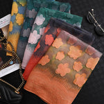 Original Floral Sun-Protection Silk Scarf
