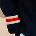 Long Sleeves Loose Split-Joint Striped High Neck Sweater Tops
